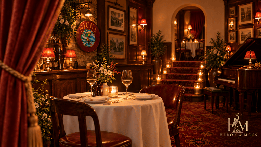 An AI-assisted artist’s impression inspired by my memories of Nick’s—the warmth, intimacy and atmosphere—rather than an actual photograph of the restaurant.